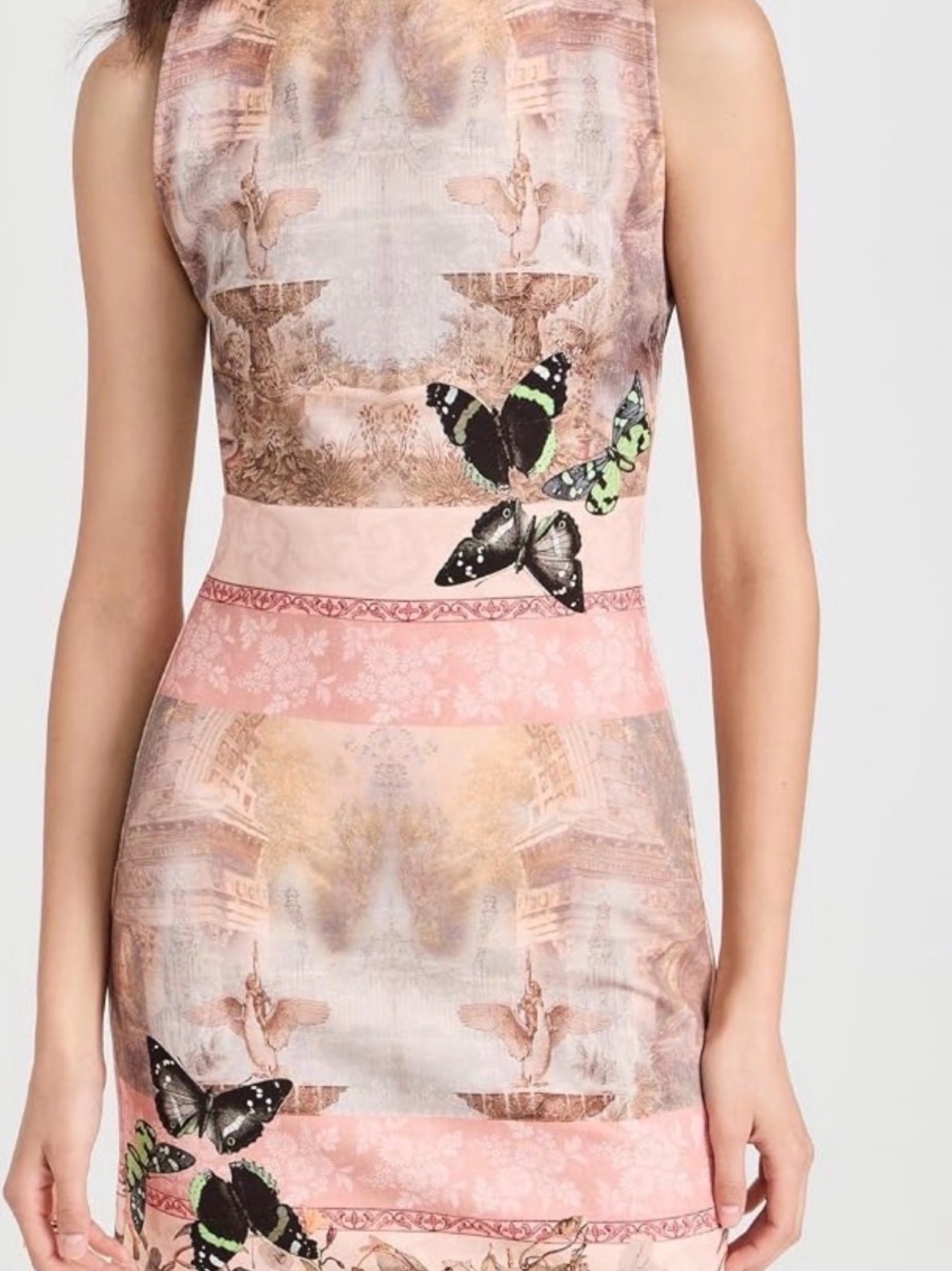 Alice + Olivia Pink Multi Butterfly Print Mini Dress